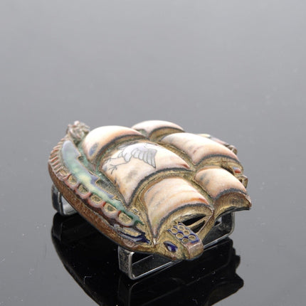 古董维京船斯堪的纳维亚纯银和青铜珐琅皮带扣