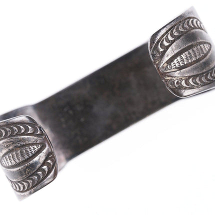 6.75" c1930's Navajo silver watch bracelet with turquoise