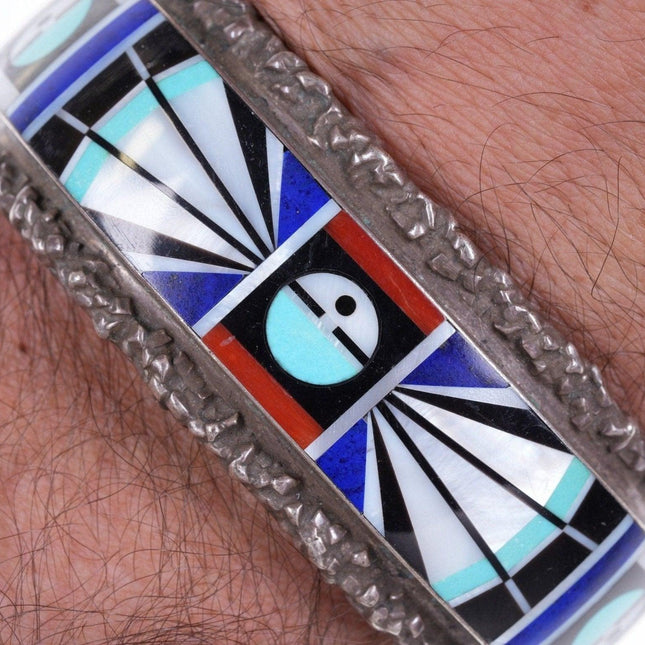 7,25" Esalio Zuni Multistone Inlay Sterling-Manschettenarmband