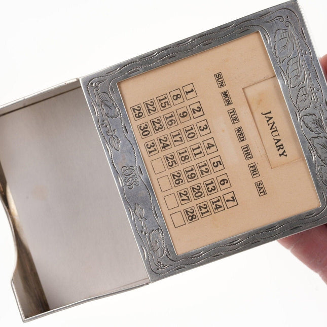 c.1910 Tiffany Sterling Perpetual calendar and Memo paper/Business card Holder