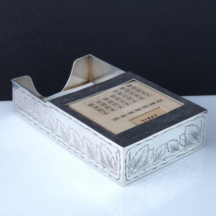 c.1910 Tiffany Sterling Perpetual calendar and Memo paper/Business card Holder