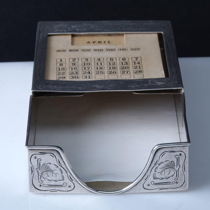 c.1910 Tiffany Sterling Perpetual calendar and Memo paper/Business card Holder