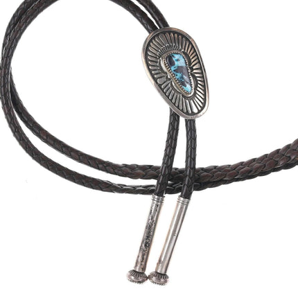Tommy Jackson Navajo Sterling turquoise bolo tie