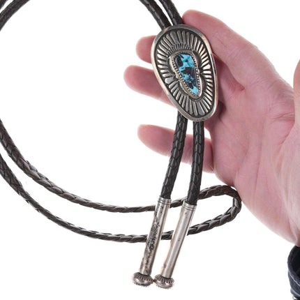 Tommy Jackson Navajo Sterling turquoise bolo tie