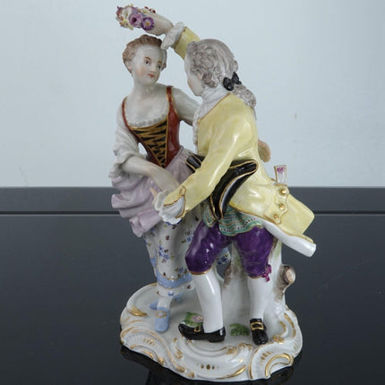 Antique Meissen Dancing Couple Figure Group