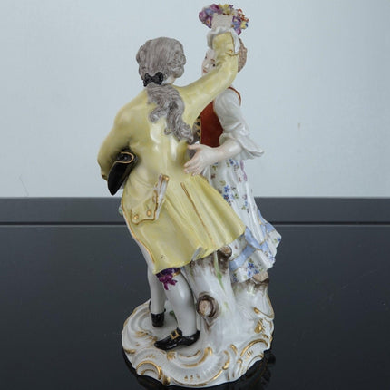 Antique Meissen Dancing Couple Figure Group