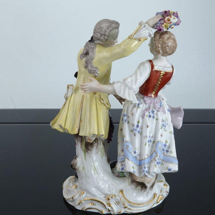 Antique Meissen Dancing Couple Figure Group