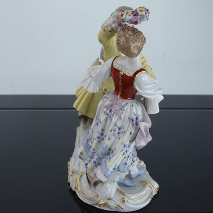 Antique Meissen Dancing Couple Figure Group