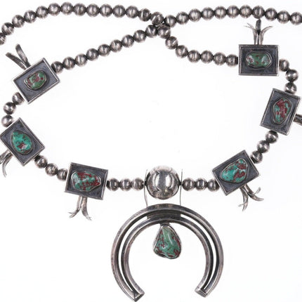 40's-50's Navajo silver squash blossom necklace