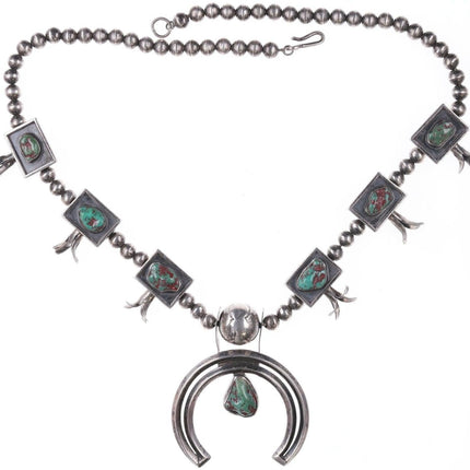 40's-50's Navajo silver squash blossom necklace