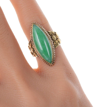 sz4 Antique Chinese 18k Jadeite ring