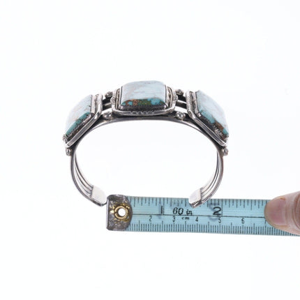 6.75" Large Vintage Navajo Sterling and turquoise bracelet