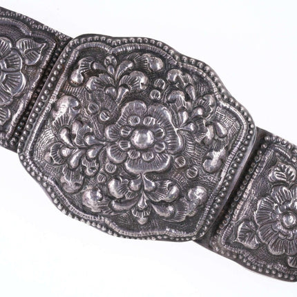 ca. 1920er mexikanischer Repousse-Gürtel aus Sterlingsilber, 78,7 cm