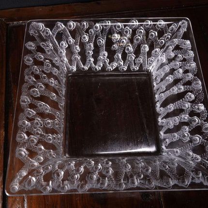 Lalique Roses Large Centerpiece Bowl French Crystal