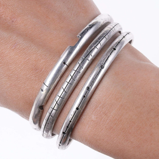 c1960 Peter Broome California Modernist Sterling silver bangles set