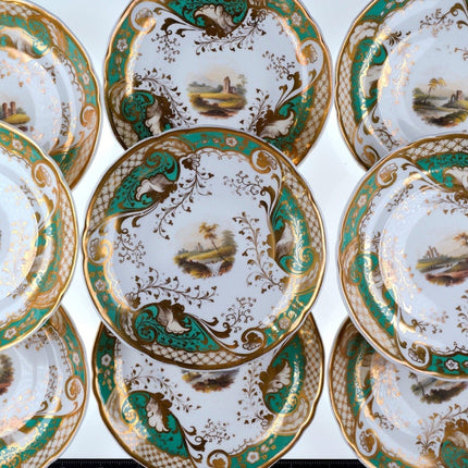 c1830's British Hand Painted Topographical Tea cup and saucer set pattern 3796