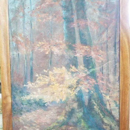 Anna Elizabeth Klumpke „Ein Weg durch den Wald“, impressionistische Landschaftsmalerei, amerikanischer gelisteter Künstler aus Kalifornien, 1856-1942, 24,5" x 36"