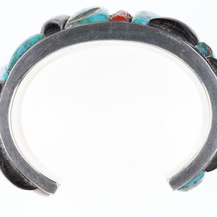 6.5" Michael Durkee (1948-1999) Southwestern Sterling Turquoise/Ironwood/coral/S