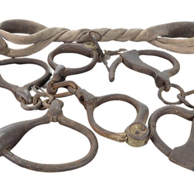 1800's Texas Lawman Antique Handcuffs Wild West Texas Ranger, Native American