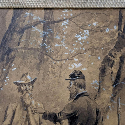 c1910 名列艺术家 J Watson Davis 的《With Grant At Vicksburg》原始插图（1870-1959）