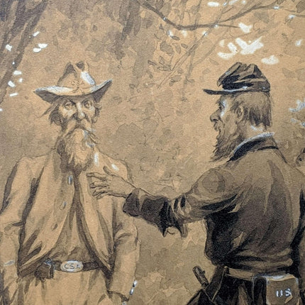 c1910 名列艺术家 J Watson Davis 的《With Grant At Vicksburg》原始插图（1870-1959）