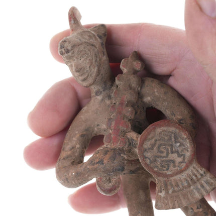 Präkolumbianische Azteken-Jaguar-Kriegerfiguren und Kopfscherbe