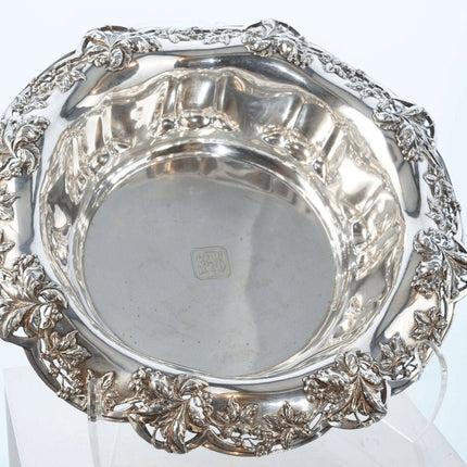 c1905 Large Antique Tiffany Sterling Silver Pierced edge Bowl