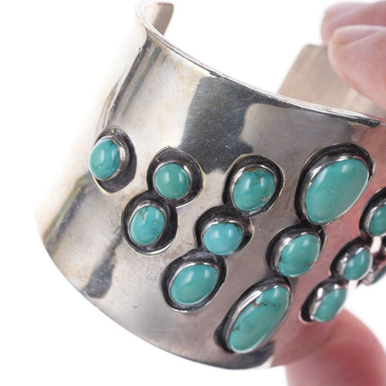 Albert Cleveland Navajo Sterling and turquoise modernist bracelet