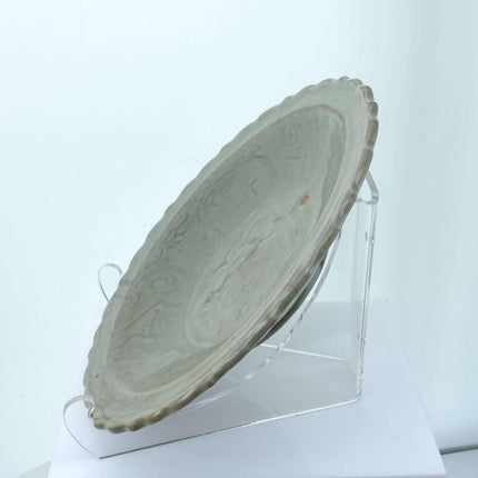 Ming Chinese Celadon Plate with Lotus Motif