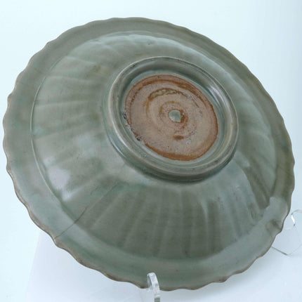 Ming Chinese Celadon Plate with Lotus Motif