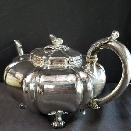 Armorial Silver Teapot Acorn Finial Mortimer and Hunt (1839-1843)