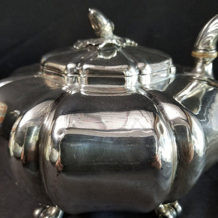 Armorial Silver Teapot Acorn Finial Mortimer and Hunt (1839-1843)