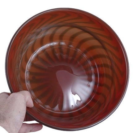 10.4" c1965 Orrefors Graal Ingeborg Lundin Swedish Art Glass Bowl