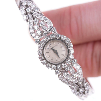 Damen-Cocktailuhr von Jaeger Lecoultre aus Platin mit 3 Karat Diamanten