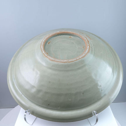 Large Ming Dynasty Chinese Celadon Bowl with Fish