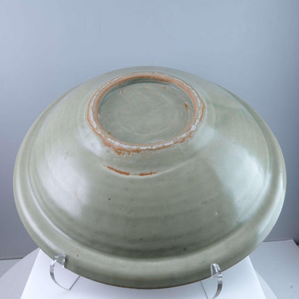 Large Ming Dynasty Chinese Celadon Bowl with Fish