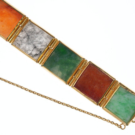 Antique Chinese 90% Gold Jadeite Bracelet