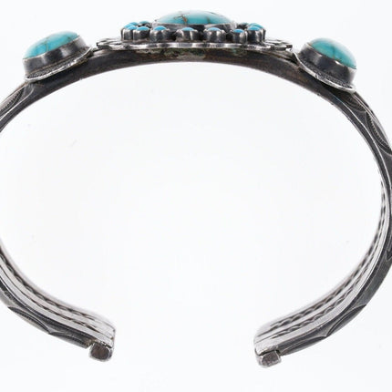 1940's 7.25" Silver/turquoise Native American cuff bracelet