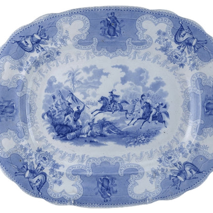 c1850 Texian Campaigne  Historical Staffordshire Blue Transferware platter James