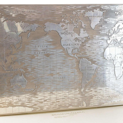 Large Emil Brenk Sterling World Map Cigar box