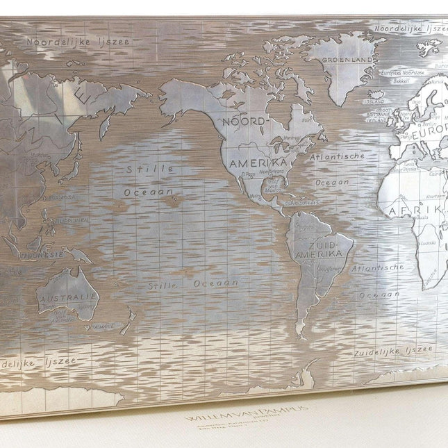 Große Emil Brenk Sterling World Map Zigarrenschachtel