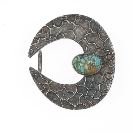 Samuel LaFountain - Diné, Turtle Mountain Chippewa Tufa Cast silver turquoise pendant/bolo