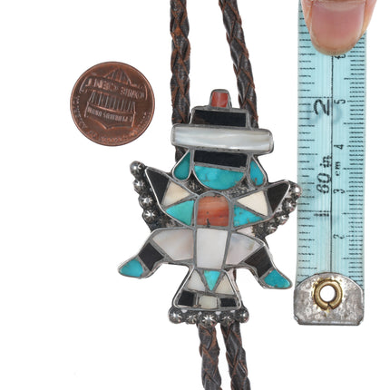 40's-50's Zuni Channel inlay Knifewing bolo tie