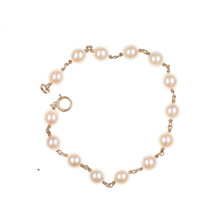 14k 6.5" 7-8mm pearl bracelet