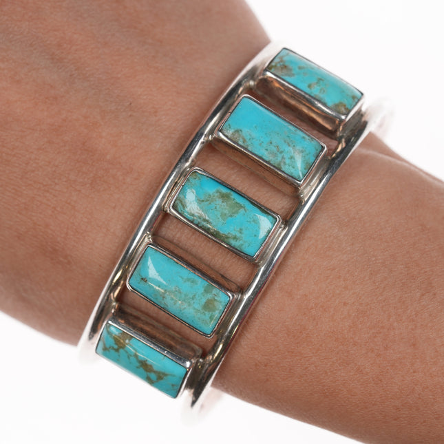 6 7/8" Sheri Liebert Sterling Kingman turquoise cuff bracelet