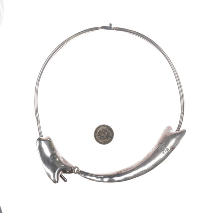 16" Salvador Terán mid century modernist sterling choker necklace