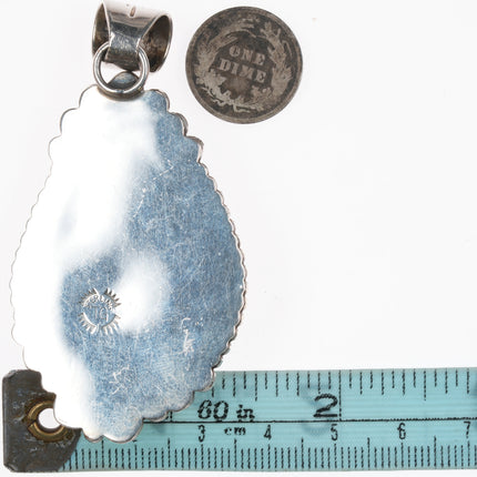 Tony Garcia Navajo silver and turquoise pendant