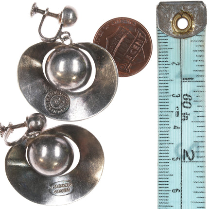William Spratling silver modernist sterling screw back earrings sphere