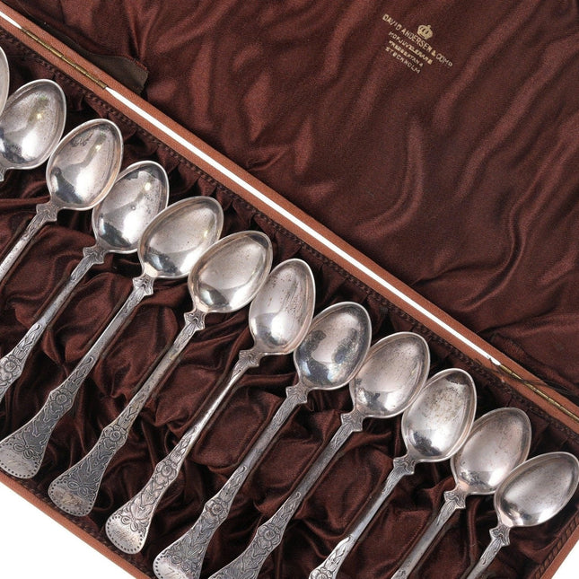 Antique Swedish 830 silver demitasse spoon set