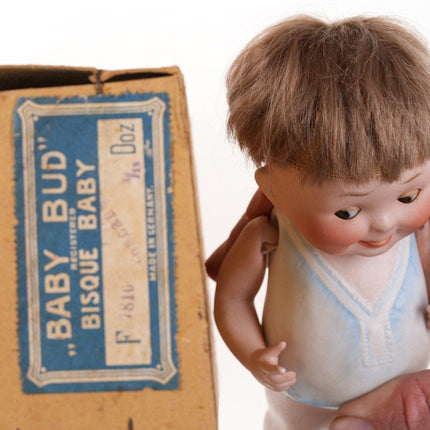Baby Bud Googleye German Porcelain Doll in original box